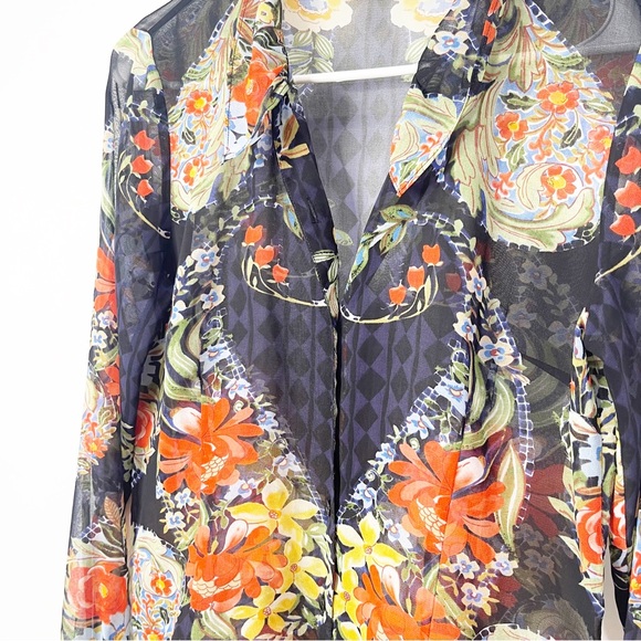 Cabi Floral Sheer Blouse Size Small S - Picture 3 of 10